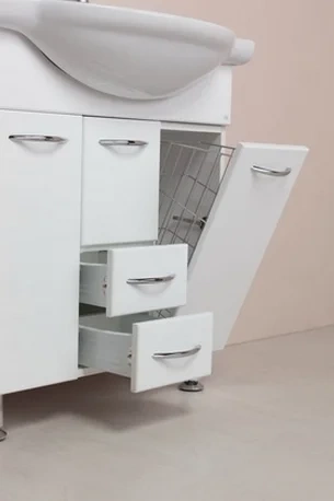 Тумба под раковину Onika Моника 75 с бельевой корзиной белый  107502 - 1