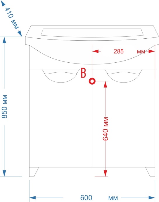 Тумба для комплекта Misty Лаванда 60 белая эмаль, прямая Э-Лав01060-011Пр - 3