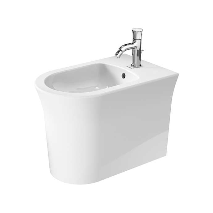 Duravit White Tulip Биде напольное 370x580х420 мм, с переливом, с 1 отв под смеситель, цвет: белый 2293100000 - 0