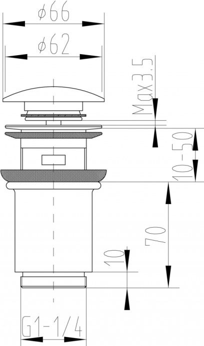 Донный клапан для раковины Zorg Antic AZR 2 SL - 1