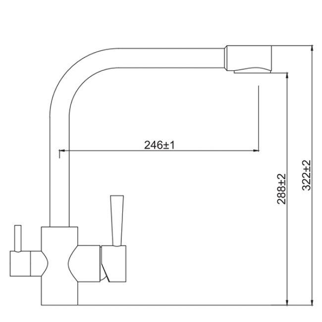 Смеситель Kaiser Merkur 26044-3 для кухонной мойки, бронза - 1