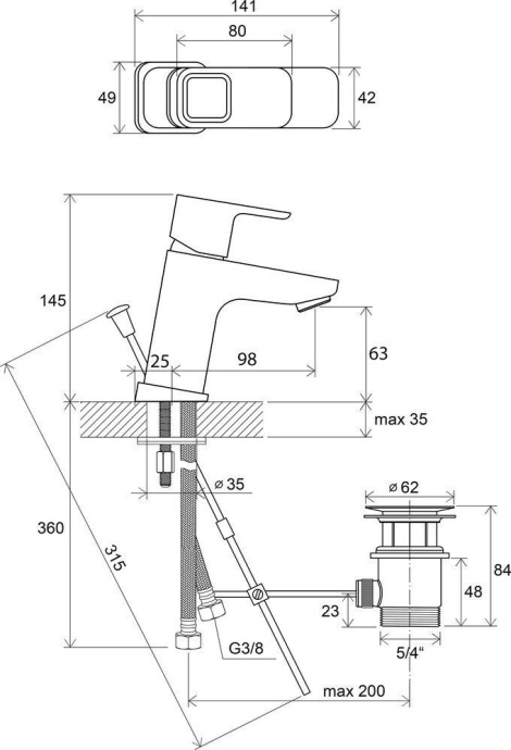Смеситель для раковины Ravak 10° хром  X070063 - 2