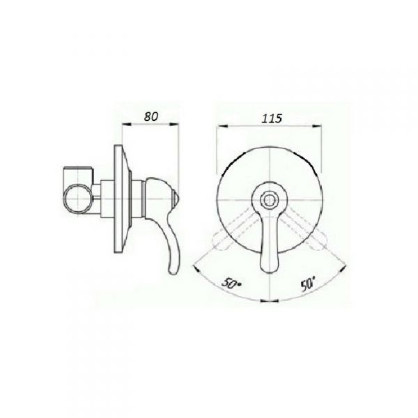 Смеситель для душа Magliezza LUCE хром  50131-cr - 1
