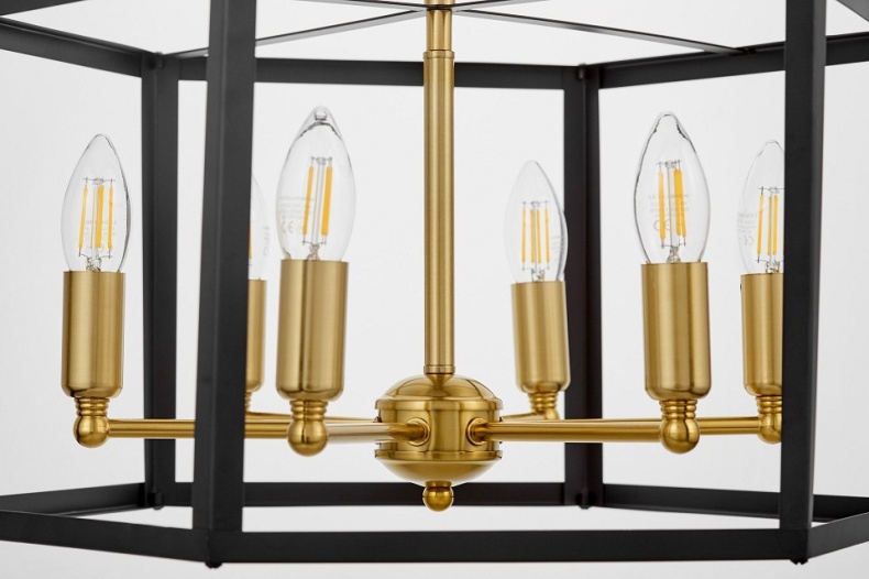 Люстра на штанге LUMINA DECO Lorton LDP 1142-6 BK+MD - 4