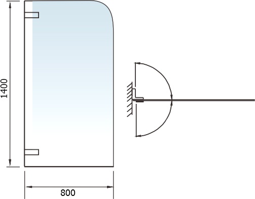 Шторка на ванну Weltwasser WW100 100D1-80х140 хром  10000001224 - 1