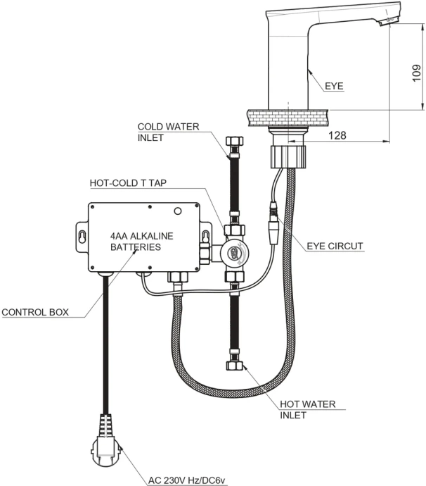 Смеситель для раковины GPD Photocell сенсорный хром FLB13 - 1