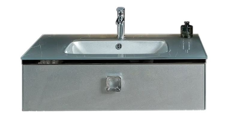 Тумба под раковину Armadi Art Lucido 100 серебро 770-100-SL - 0