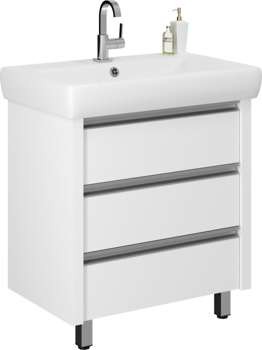 Тумба с раковиной Vod-Ok Бридж 70 белая - 0