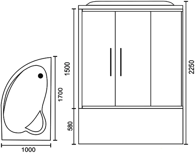 Душевой бокс Royal Bath ALP 170x100 R с гидромассажем стекло рифленое RB170ALP-C-CH-R - 4