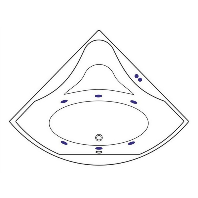 Ванна акриловая Excellent Glamour Soft 150х150 с гидромассажем белый - бронза WAEX.GLA15.SOFT.BR - 5