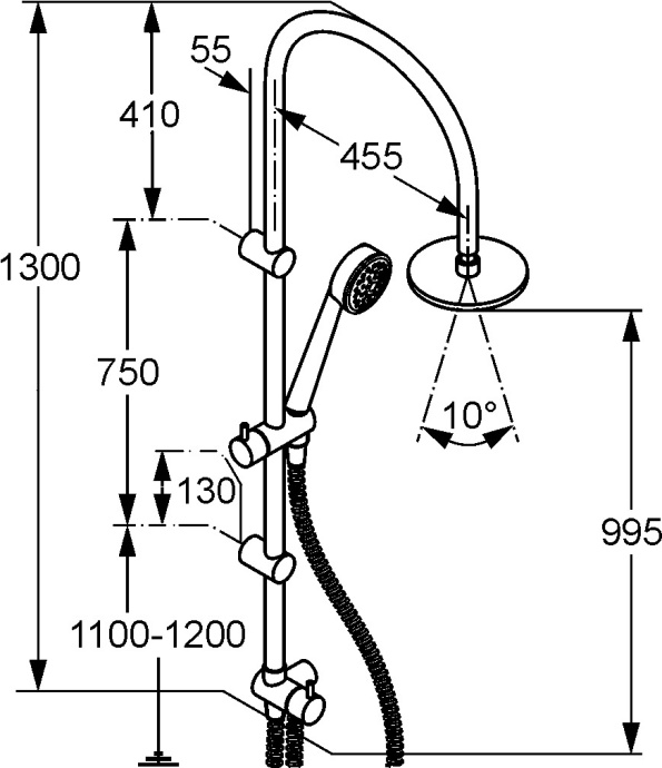 Душевая стойка Kludi Zenta dual shower system 6167705-00 - 4