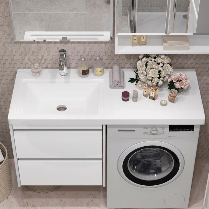 Тумба под раковину Opadiris Фреш 56 под стиральную машину белый 00-00007084 - 2