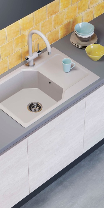 Мойка кухонная Omoikiri Yonaka 65-PA пастила 4993344 - 1