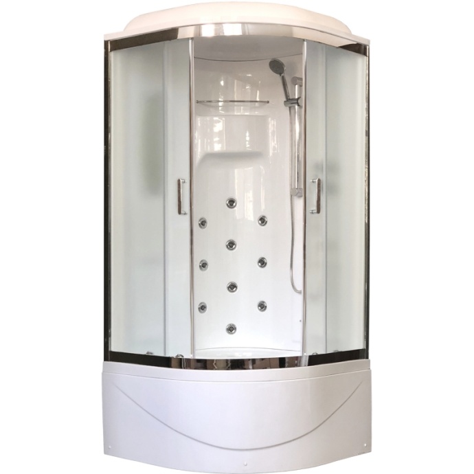 Душевая кабина Royal Bath 100х100 хром стекло матовое с гидромассажем RB100NRW-C-CH-P - 0
