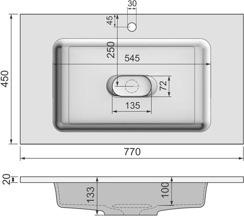 Мебельная раковина Stella Polar Jorno Modul 80 белый 4627173210430 - 3