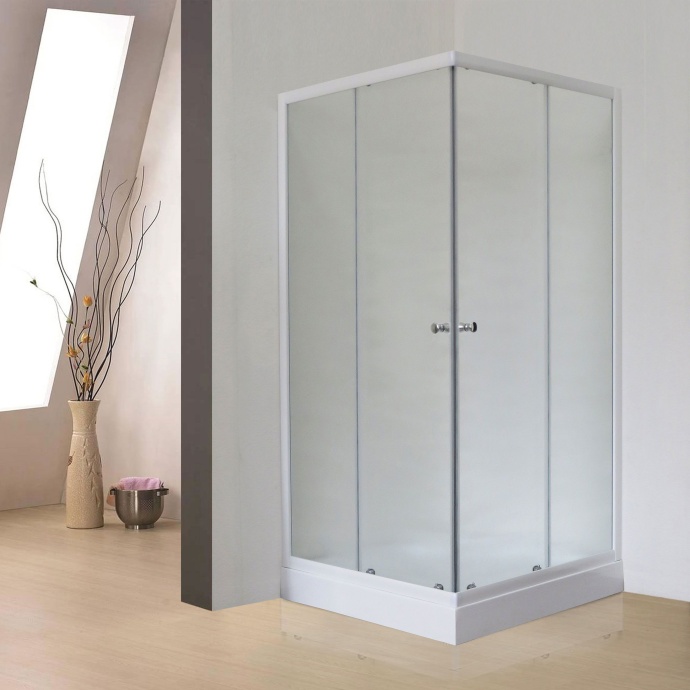 Душевой уголок Royal Bath HP 90x90 с поддоном профиль белый стекло матовое RB90HP-C - 0