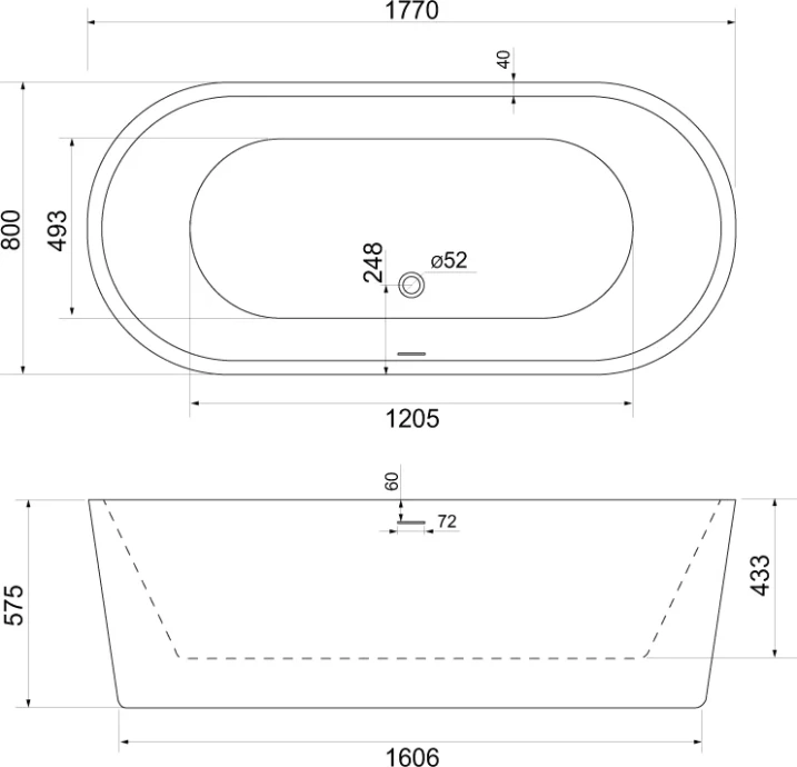 Акриловая ванна BelBagno 180х80 белый  BB109-177-80 - 3