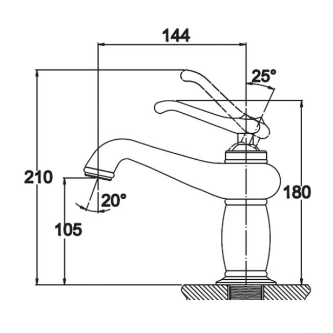 Смеситель Kaiser Logo 47711 для раковины, хром - 1