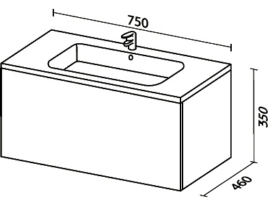 Тумба под раковину Sanvit Кубэ-1 75 белый глянец kkube1075w - 2