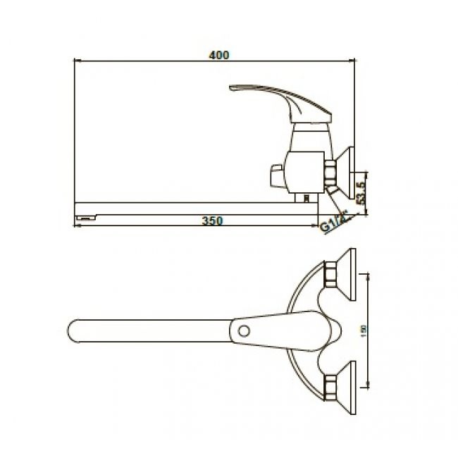 Смеситель Kaiser Classic 16055B универсальный - 1