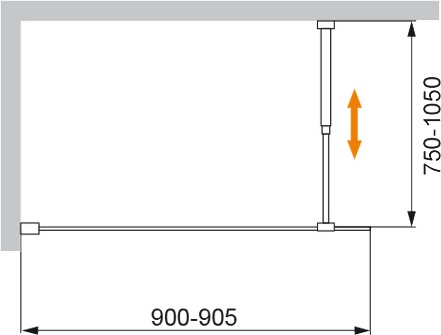 Шторка на ванну Cezares Liberta V-1-90/155-C-NERO LIBERTA-V-1-90/155-C-NERO - 2