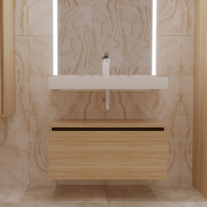 Тумба Armadi Art Flat Valessi Uno-S 80 подвесная светлое дерево 897-080-L - 0