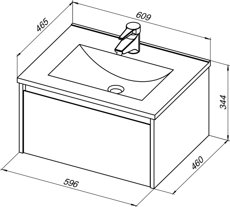 Тумба с раковиной STWORKI Карлстад 60 дуб рустикальный, с белой полкой 440544 - 9