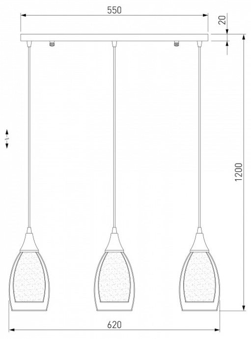 Подвесной светильник Eurosvet Cosmic 50285/3 золото - 1