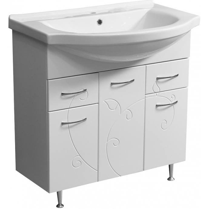 Тумба под раковину Stella Polar Фантазия Эльбрус 80 белый SP-00000229 - 0