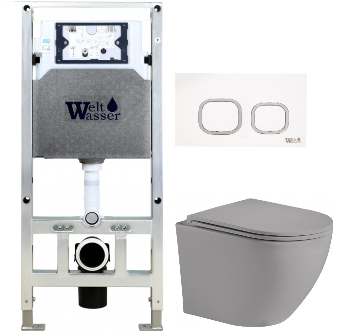 Комплект Weltwasser AMBERG 506 ST + MERZBACH 004 MT-GR + AMBERG RD-WT  10000006910 - 0