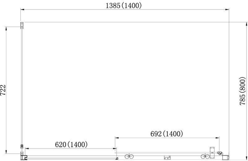 Душевой уголок Aquanet Alfa NAA1131 800х1400х2000 стекло прозрачное, профиль хром 168418 - 4