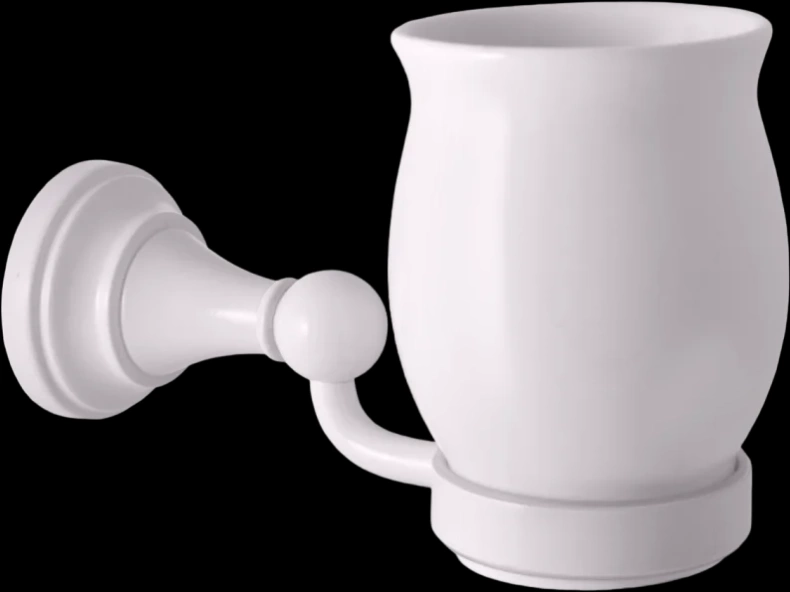 Стакан для зубных щеток Rav Slezak Morava белый глянцевый MKA0201B - 0