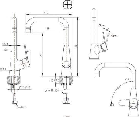 Смеситель Bravat Eco F7111147C-1 для кухонной мойки - 2