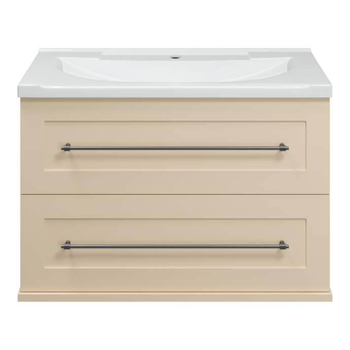 Тумба под раковину Misty Марта 80 бежевая матовая П-Мрт09080-031П2Я - 0