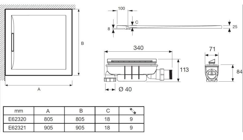Поддон для душа Jacob Delafon Flight Pure E62320-00 80х80 - 1