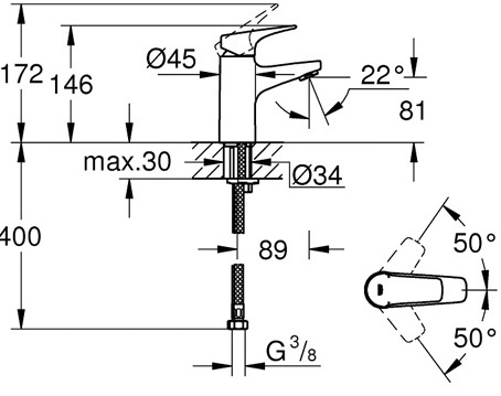 Смеситель для раковины Grohe BauFlow  23752000 - 1