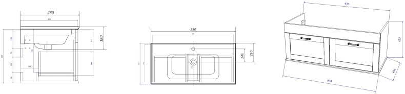 Тумба для комплекта Sanflor Ванесса 95 подвесная, белая С15327 - 6
