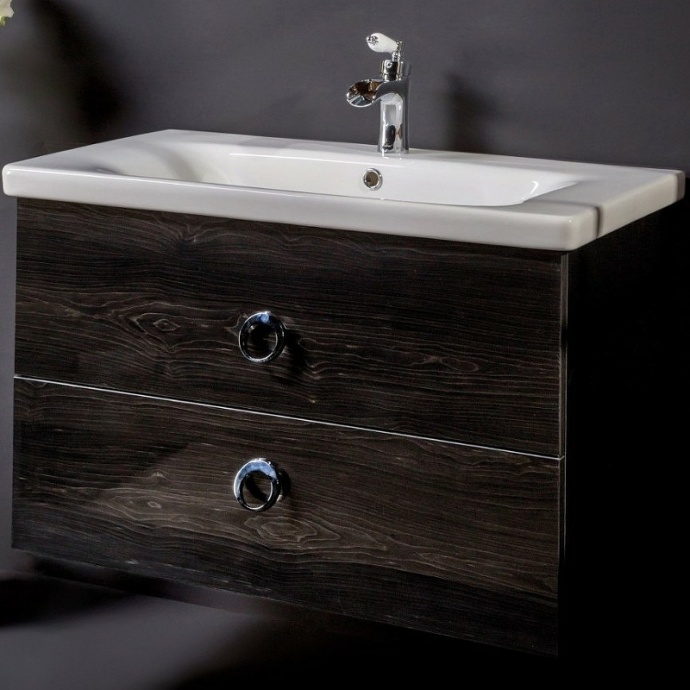 Тумба под раковину Armadi Art NeoArt 80 раковина моноблок темное дерево 830-080-BW - 0