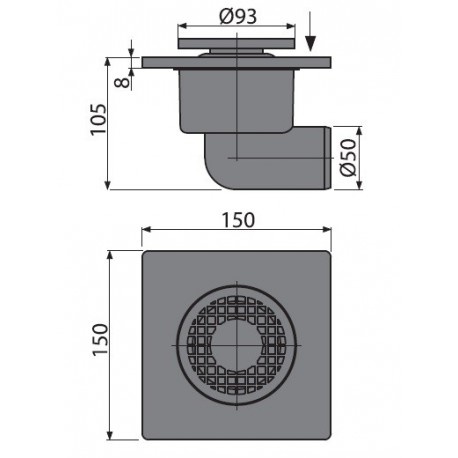 Душевой трап AlcaPlast   APV3 - 1