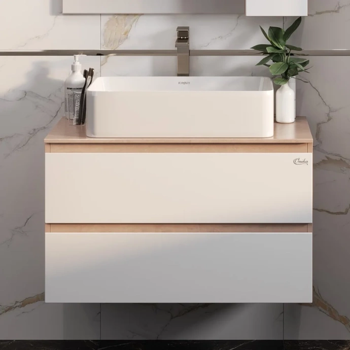 Комплект мебели Onika Алеста 80 белый/камень светлый (108054) - 3