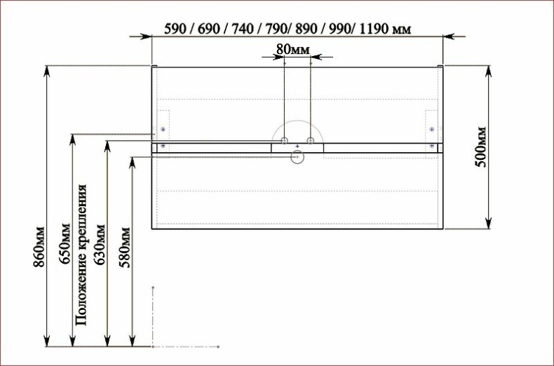 Тумба с раковиной Sanvit Сити 90 белый глянец - 5