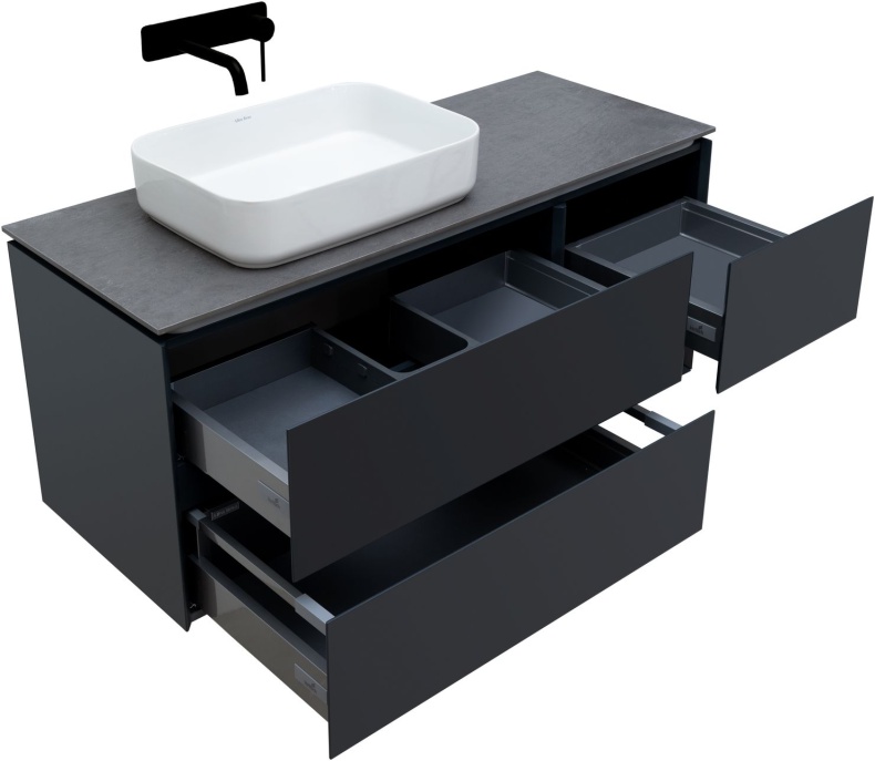 Тумба под раковину Allen Brau Infinity 120 L черный матовый 1.21005.AM - 6
