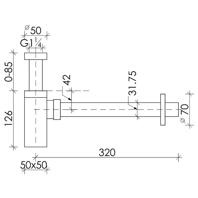 Сифон для раковины Ceramica Nova хром глянцевый 70002CH - 1