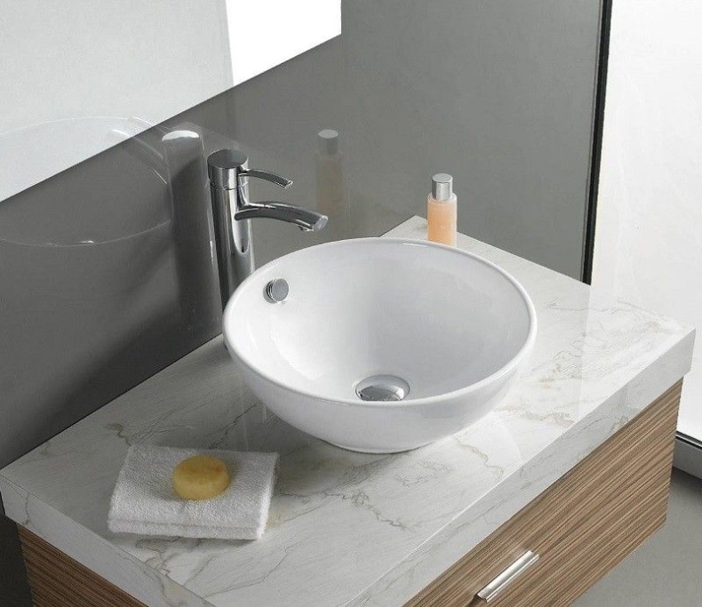 Раковина накладная Ceramalux N белый  9002 - 1