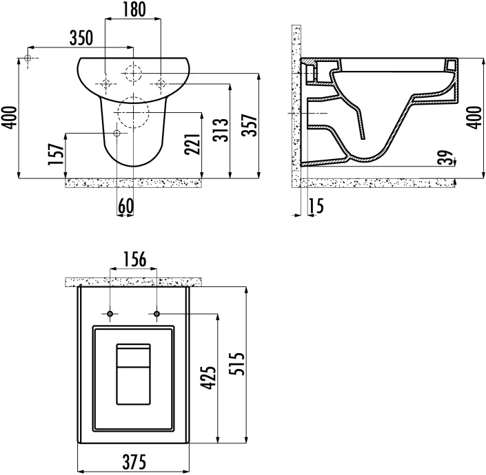 Чаша для унитаза подвесного Creavit Slim SM320 SM320.00100 - 5