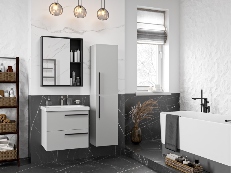 Тумба под раковину подвесная Misty Ненси 60 серый П-Нен-09060-502Я - 5