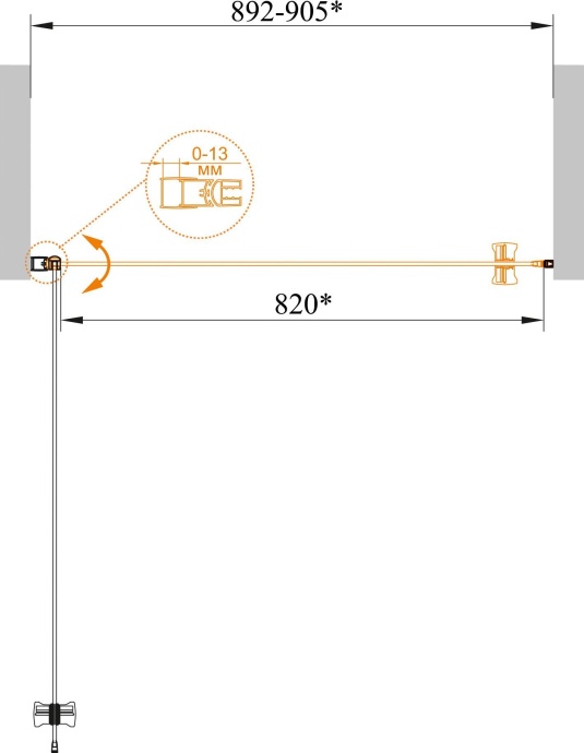 Душевая дверь в нишу Cezares ECO-O-B-1-90-P-Cr стекло punto - 4