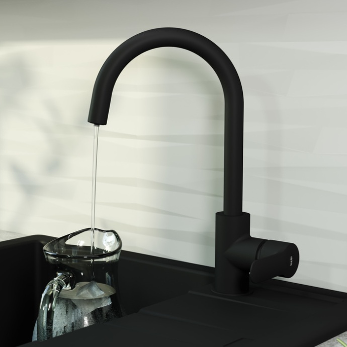 Смеситель IDDIS Cuba для кухонной мойки, черный CUBBLFJi05 - 1