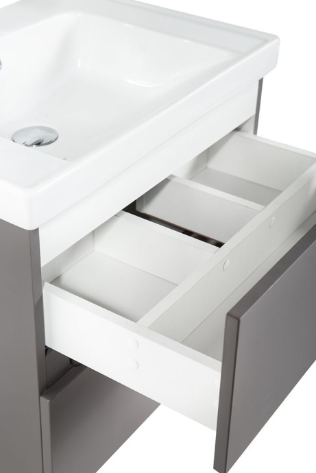 TECHNO База под раковину подвесная с двумя выкатными ящиками, Смоки софт AM-Techno-900-2C-SO-ZB815 - 3