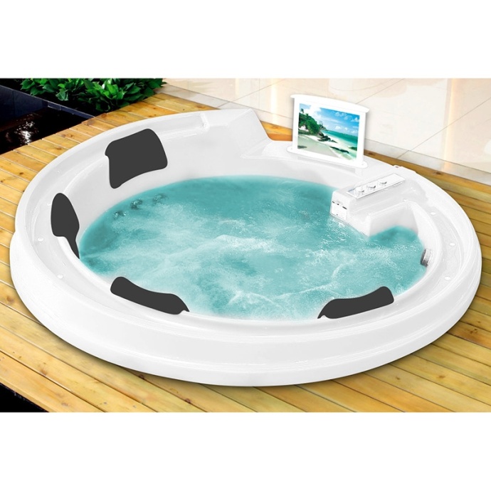 Акриловая ванна Gemy 190х190 белая с гидромассажем G9090 O - 1